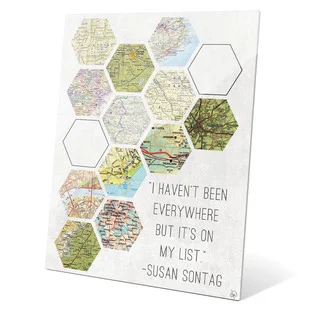 Hexagon Maps On My List' Multicolored Acrylic Wall Graphic