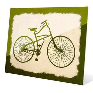 'Bicycle on Parchment Olive' Wall Graphic onAcrylic