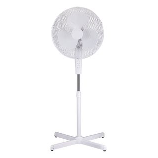 White 16-inch High Velocity 3-speed Oscillating Adjustable Height Standing Floor Fan