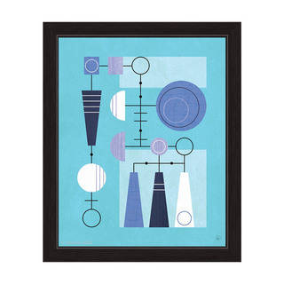 'Retro Blue Motherboard' Framed Graphic Wall Art