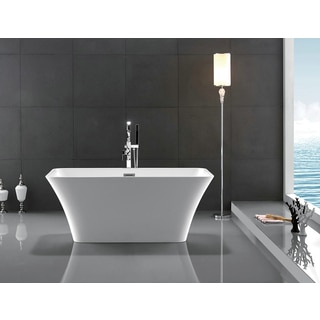 Legion Furniture White/Chrome Acrylic 67-inch Bathtub
