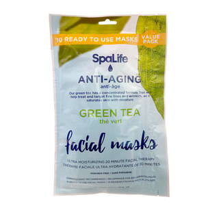 Green Tea Anti-Aging Facial Masks (Pack of 10)