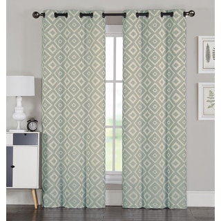 Allure Pair 84-Inch Jacquard 8 Grommet Curtain Panel Pair
