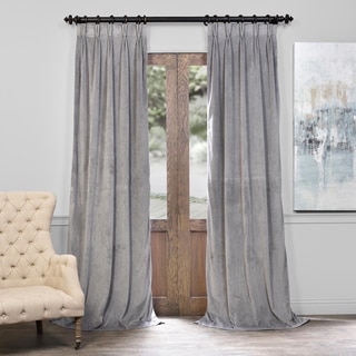 Exclusive Fabrics Signature Pleated Blackout Solid Velvet Curtain Panel