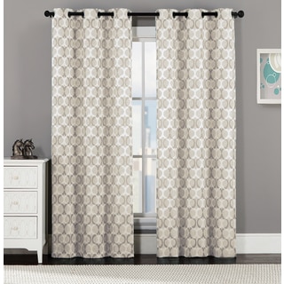 Logan 84-Inch Jacquard Curtain Panel Pair with Grommets