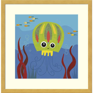 Framed Art Print 'Jenny (Jellyfish)' by Jenn Ski 17 x 17-inch