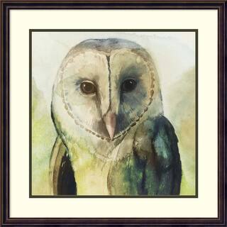 Framed Art Print 'Harlequin Hibou I Owl' by Grace Popp 25 x 25-inch