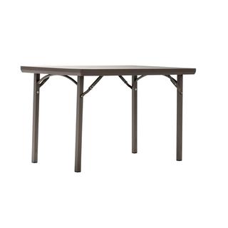 COSCO Commercial 48-in. Rectangular Heavy Duty Blow Mold Brown Folding Table with Built-in Ganging Clip and End of Table Seating