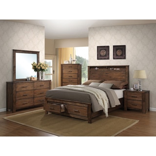 Merrilee Oak 4-piece Storage Bedroom Set