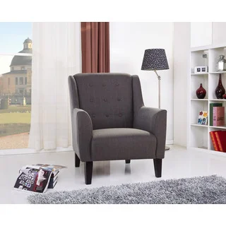 Providence Gray Button Tufted Arm Chair