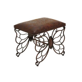 Metal Faux Leather 18-inch High x 22-inch Wide Stool