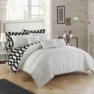 Chic Home Stein White 10-Piece Diamond Bed In a Bag Comforter Set