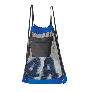 Goodhope Blue/Black Mesh Drawstring Backpack