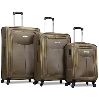 Dejuno Legacy 3-Piece Softside Lightweight Spinner Upright Luggage Set