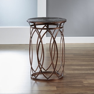 InnerSpace Marquise Antique Bronze Round Side Table