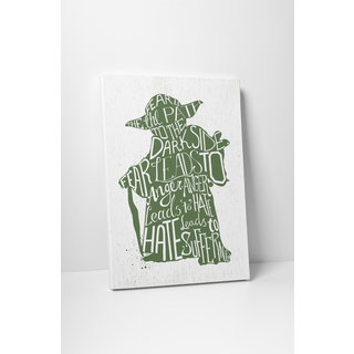 Jackie Star Wars Quotes 'Yoda' Gallery Wrapped Canvas Wall Art