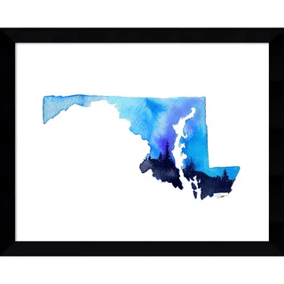 Framed Art Print 'Maryland State Watercolor' by Jessica Durrant 15 x 12-inch