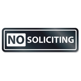 U.S. Stamp & Sign No Soliciting Window Sign - White