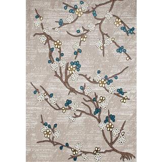 Persian Rugs Flower Stem Floral Area Rug (9'0 x 12'6)