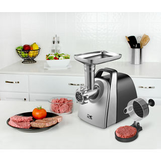 Kalorik Stainless Steel Electric Meat Grinder with Burger Press