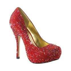 Women's Fabulicious Felicity 20 Pump Red Satin