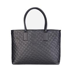 Women's San Diego Hat Company Faux Leather Quilted Tote BSB1551 Black