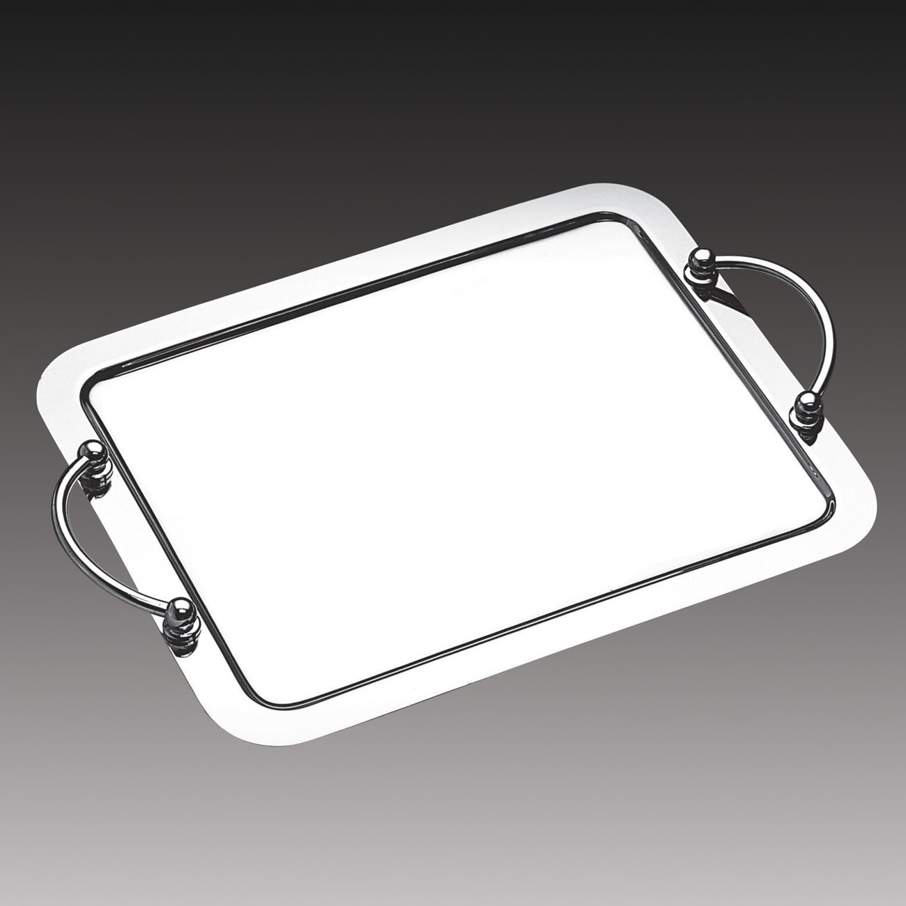 Wolff Ball Silvertone Stainless Steel 9.1-inch x 7.5-inch Large Serving Tray with Handles
