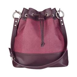 Women's San Diego Hat Company Faux Leather Bucket Bag BSB1547 Port