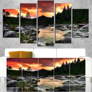 Rocky Mountain River at Sunset - Extra Large Wall Art Landscape