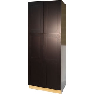 Everyday Cabinets Dark Espresso Wood 30-inch Shaker Pantry / Utility Kitchen Cabinet