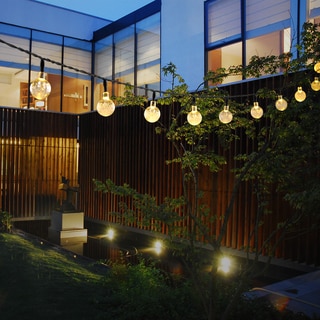 Fairy Lights White Crystal Ball Solar-powered 30-light LED Outdoor Garden/Fence/Path/Landscape Decorative String Light