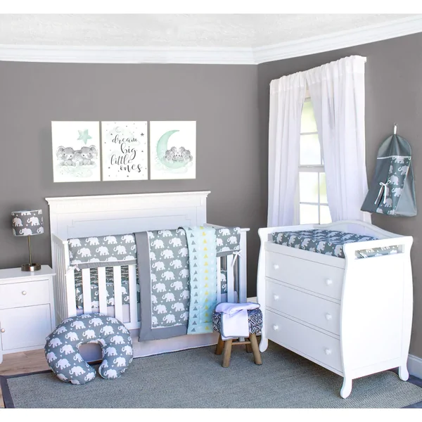 Pam Grace Creations Elephant Crib Baby Bedding Set 6-Piece Crib Set