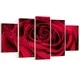Red Rose Petals with Rain Droplets - Floral Canvas Art Print - Thumbnail 2