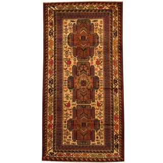Herat Oriental Afghan Balouchi Hand-knotted Wool Area Rug (3'5 x 6'7)