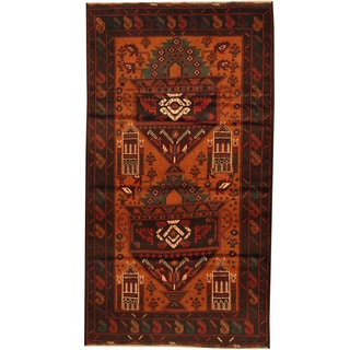 Herat Oriental Afghan Balouchi Hand-knotted Wool Area Rug (3'6 x 6'2)