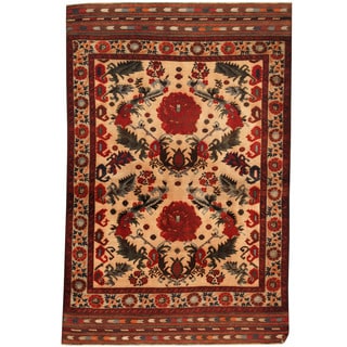 Herat Oriental Afghan Balouchi Hand-knotted Wool Area Rug (4' x 6')