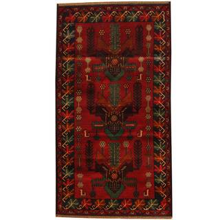 Herat Oriental Afghan Balouchi Hand-knotted Wool Area Rug (3'6 x 6'6)