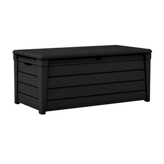 Keter Brightwood Plastic 120 Gal. Anthracite Deck Box Storage Container