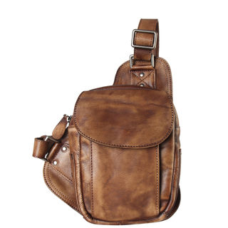 Rimen & Co. Genuine Leather Small Front Pocket Crossbody Sling Backpack