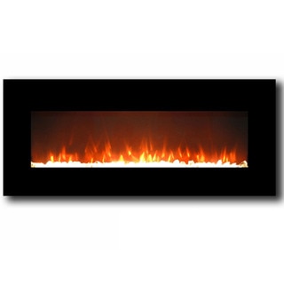 Gibson Living Lawrence 50" Home Crystal Electric Wall Mounted Fireplace Black