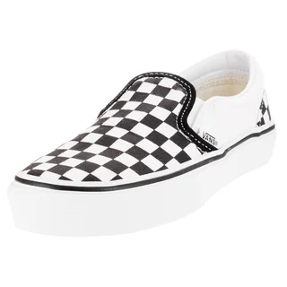 Vans Kid's Classic Slip-On (Checkerboard) Black/True White Skate Shoe