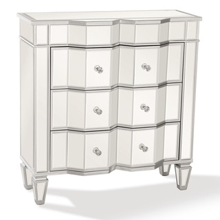 Elegant Mirrored Accent Chest Marquis, 36 x 34 In, Silver