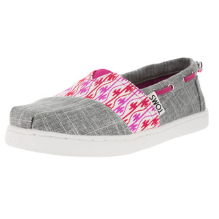 Toms Kids' Bimini Silver/Pink Textile Casual Shoe