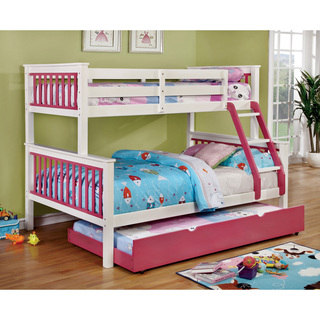 Furniture of America Piers II Two-tone Pink/White Bunk Bed
