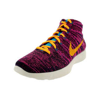 Nike Men's Lunar Flyknit Chukka Black/Lsr Orange/Gd Purple/N Trq Lifestyle Shoe