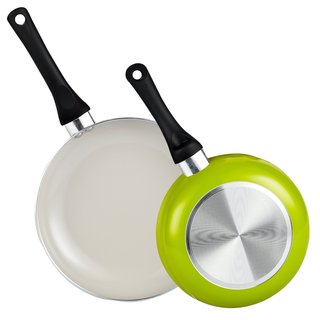 Cook N Home Green Ceramic Coating/Aluminum 8-inch and 9.5-inch 2-piece Nonstick Saute Fry Pan/Skillet Set