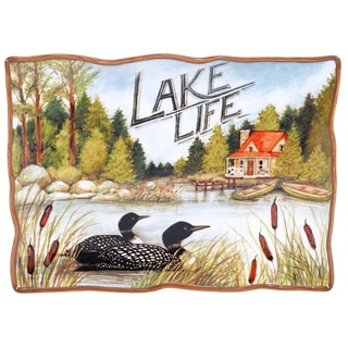 Certified International Lake Life Ceramic 16-inch x12-inch Rectangular Platter