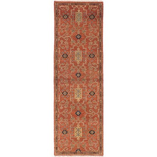 ecarpetgallery Hand-Knotted Serapi Heritage Brown Wool Rug (2'6 x 7'11)