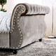 Furniture of America Cown Contemporary Flannelette Tufted Sleigh Bed - Thumbnail 4