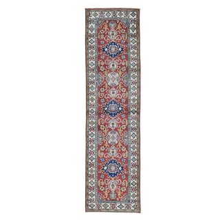 Handmade Wool Kazak Tribal Design Runner Oriental Rug (2'6x9'5)